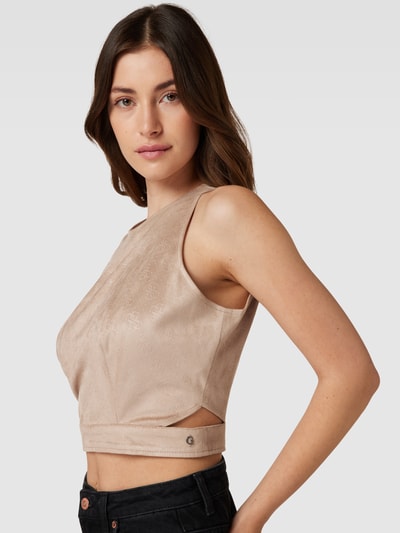 Guess Korte top met logomotief, model 'NAOMI' Beige - 3