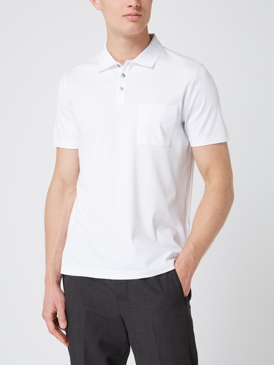 MAERZ Muenchen Poloshirt aus merzerisierter Baumwolle Weiss 4