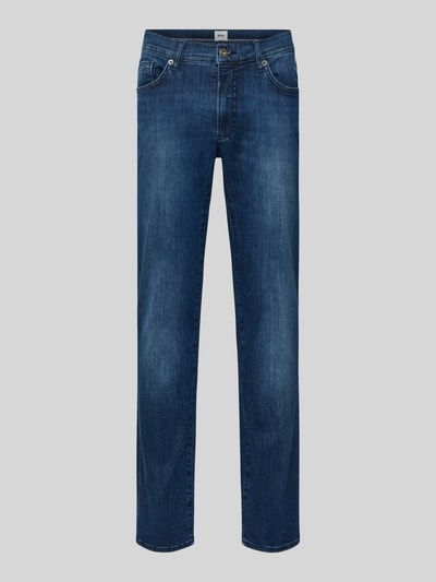 Produktfoto, Straight Fit Jeans mit 5-Pocket-Design Modell 'Chuck' von Brax, niebieski denim, prosty krój, bawełna z domieszką stretchu, widok z przodu