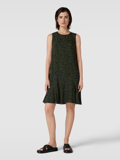 OPUS Mini-jurk van viscose met all-over motief, model 'Wenola' Zwart - 1