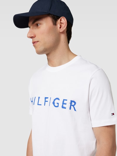 Tommy Hilfiger T-Shirt mit Label-Print Weiss 3