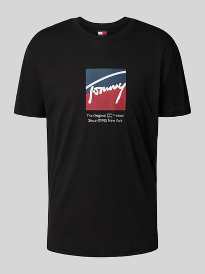 Tommy Jeans T-shirt o kroju regular fit z czystej bawełny Czarny 2