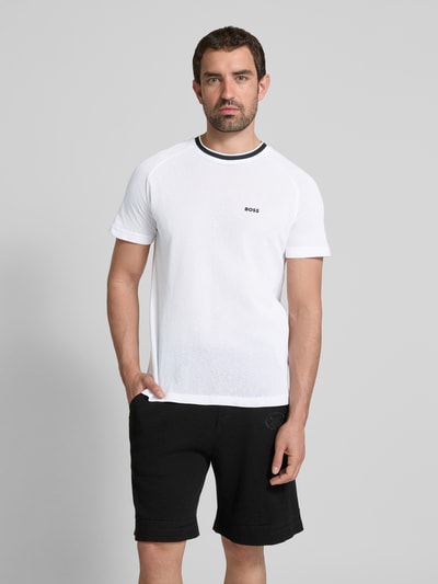 BOSS Green T-Shirt mit Label-Print Weiss 4