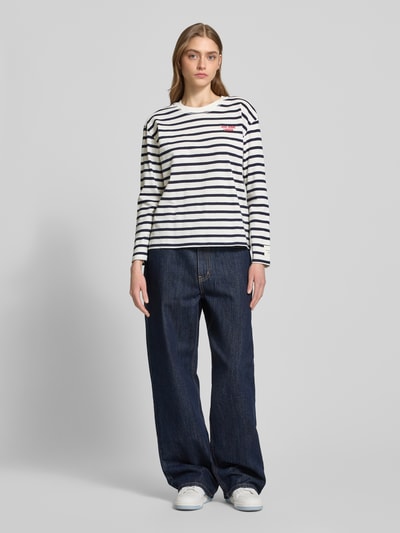 Pepe Jeans Longsleeve mit Label-Stitching Modell 'RIO' Marine 1