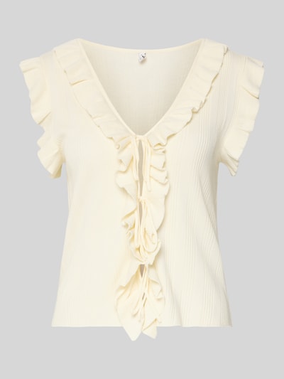 ONLY Slim Fit Strick-Top aus Viskose-Mix Modell 'NELLY' Offwhite 2