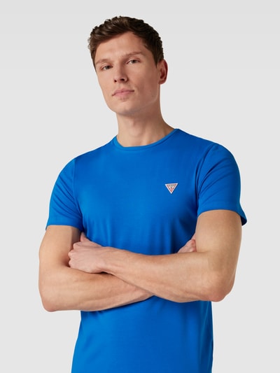 Guess T-shirt met labeldetail, model 'JOE' Koningsblauw - 3