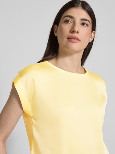 Vila Blouseshirt met geribde ronde hals, model 'ELLETTE' Geel - 3