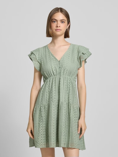 Only Sukienka koronkowa lekko rozkloszowana z czystej bawełny model ‘HELENA’ Miętowy 4