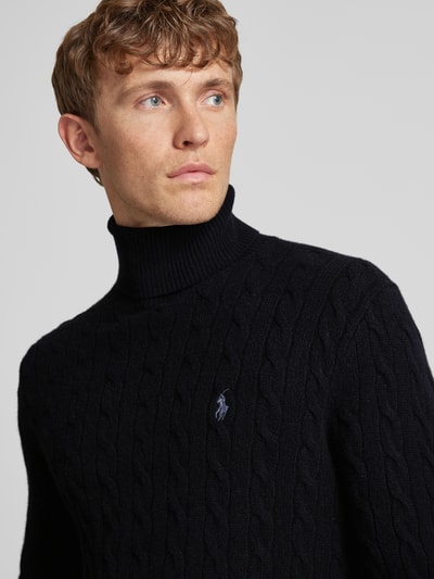 Polo Ralph Lauren Wollpullover mit Label-Stitching Black 3