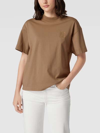 Marc O'Polo Oversized T-Shirt aus Baumwolle mit Motiv-Stitching Beige 4