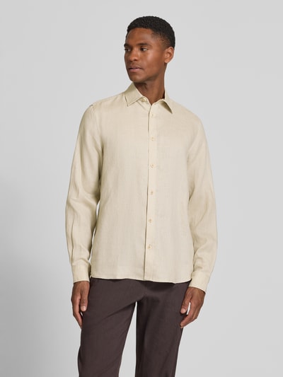 s.Oliver RED LABEL Koszula casualowa o kroju regular fit z czystego lnu Beżowy 4