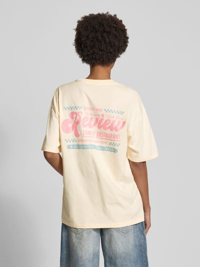 Review Oversized T-Shirt mit Label-Print Offwhite 5