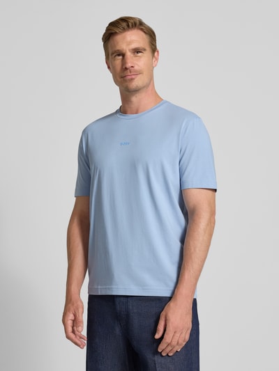 BOSS Orange Relaxed fit T-shirt van katoenmix, model 'TCHUP' Lichtblauw - 4