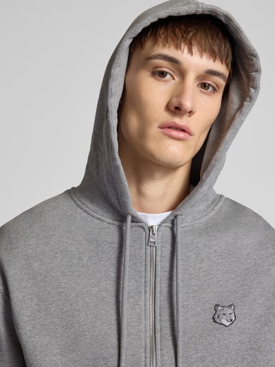 MAISON KITSUNÉ Sweatjacke mit Reißverschluss Mittelgrau Melange 3