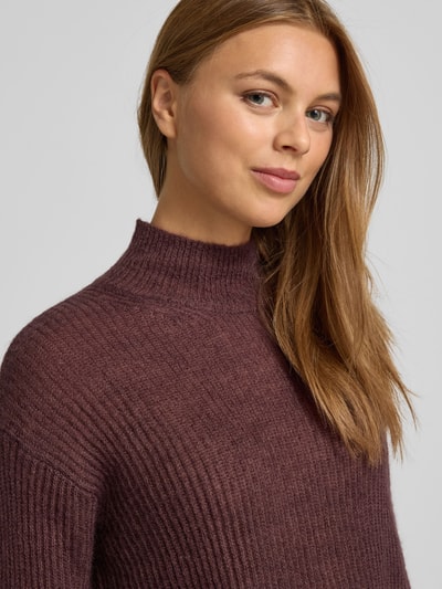 MM Comfort fit gebreide pullover met wol, model 'TENNA' Aubergine - 3