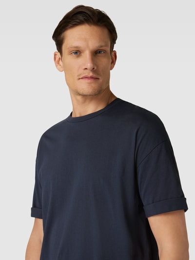 Drykorn T-shirt met extra brede schouders, model 'THILO' Marineblauw - 3