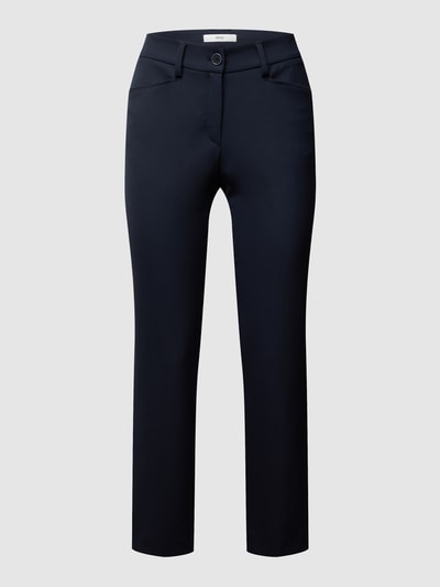 Brax Stoffen broek met persplooien, model 'Mara' Marineblauw - 2