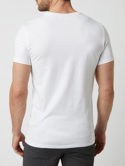 Casual Friday T-shirt met stretch, model 'Lincoln' Wit - 5