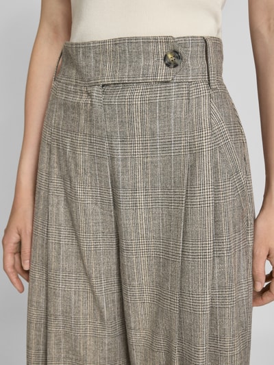 Marella Spodnie materiałowe o szerokim kroju z mieszanki wiskozy z zakładką w pasie model ‘Massimo’ Średnioszary 3