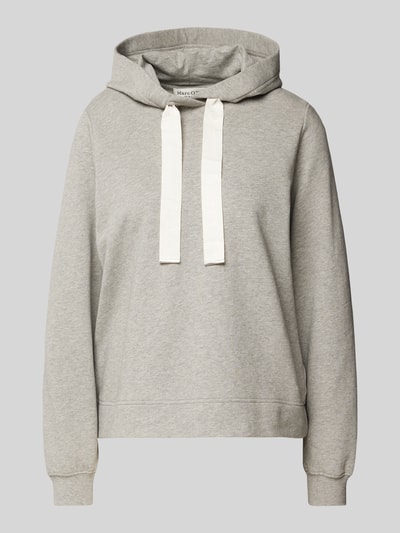 Marc O'Polo Relaxed Fit Hoodie aus reiner Baumwolle mit gepeachter Oberfläche Hellgrau Melange 2