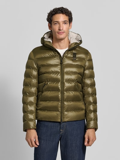 Blauer USA Steppjacke mit Zweiwege-Reißverschluss Modell 'ADAMS' Oliv 4