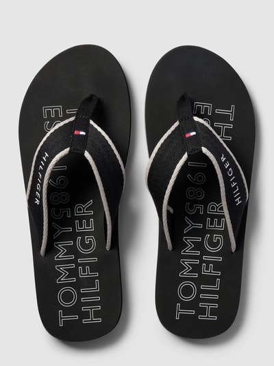 Tommy Hilfiger Teenslippers met labeldetail, model 'SPORTY' Zwart - 3