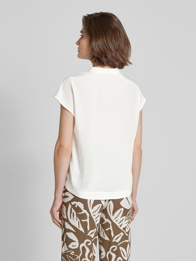 Luisa Cerano Blusenshirt in unifarbenem Design mit V-Ausschnitt Offwhite 5