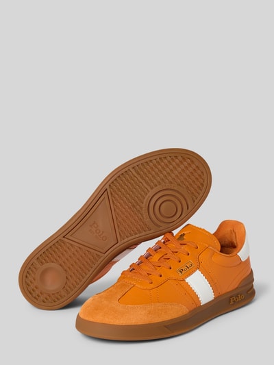 Polo Ralph Lauren Sneakersy skórzane ze sznurowaniem model ‘HTR Aera’ Pomarańczowy 4