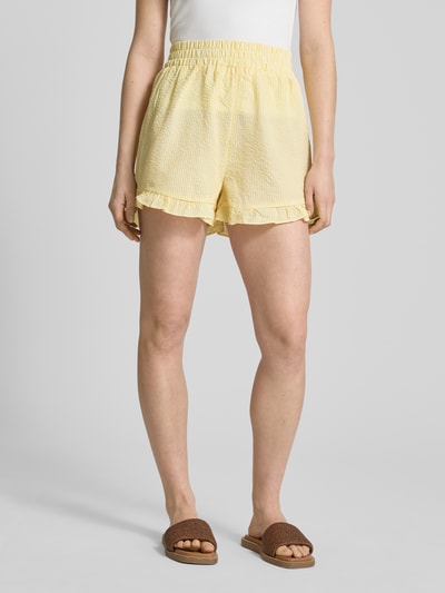 A-view Relaxed Fit Shorts mit Strukturmuster Modell 'Sonja' Gelb 4