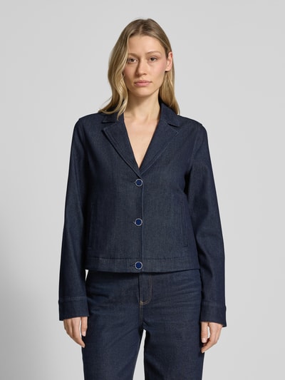 s.Oliver BLACK LABEL Regular fit korte blazer van Denim Jeansblauw - 4