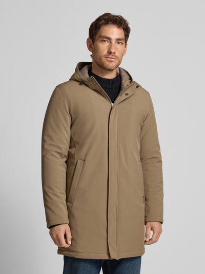 Matinique Regular fit parka met capuchon, model 'Madeston' Hazelnoot - 4