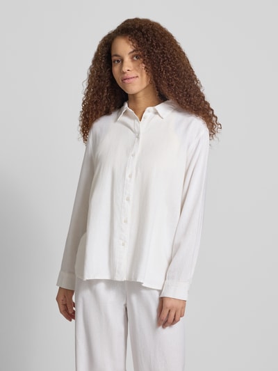 ONLY Relaxed Fit Leinenbluse mit Hemdblusenkragen Modell 'GOA' Weiss 4
