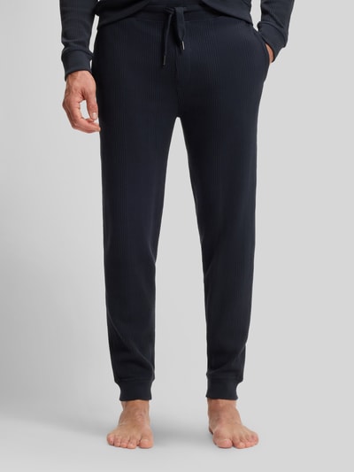 BOSS Regular Fit Sweathose aus Baumwoll-Mix Dunkelblau 4
