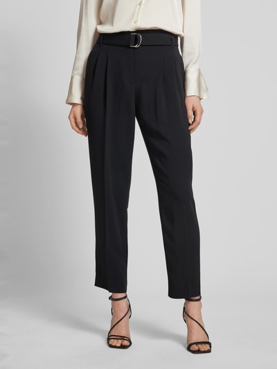 BOSS Regular fit stoffen broek met riem, model 'Tapiah' Zwart - 4