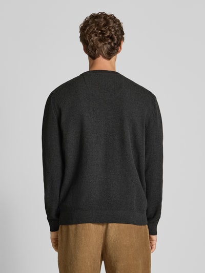 Tom Tailor Regular fit gebreide pullover van zuiver katoen Donkergrijs - 5