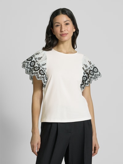 ICHI T-shirt met ronde hals, model 'MALUI' Offwhite - 4