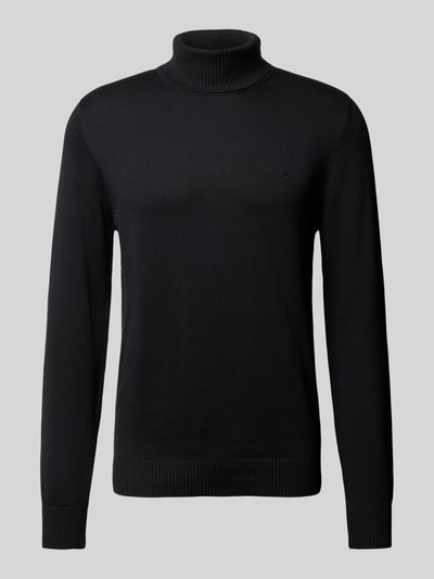 Christian Berg Men Slim fit pullover van een mix van katoen en wol  Zwart - 2