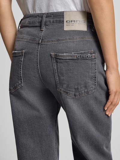 Gang Jeansy o kroju balloon fit z naszywką z logo model ‘IDA’ Średnioszary 3