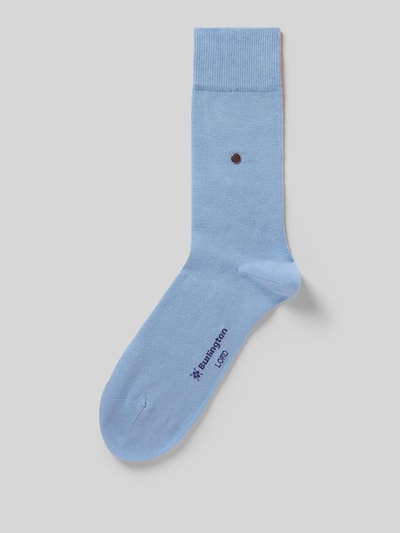 Produktfoto, Socken mit Burlington-Niete von Burlington, jasnoniebieskie, bawełna ekologiczna i poliester z recyklingu, dopasowany krój, elastyczny prążkowany ściągacz