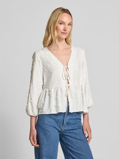 Apricot Regular Fit Bluse mit floraler Stickerei Offwhite 4