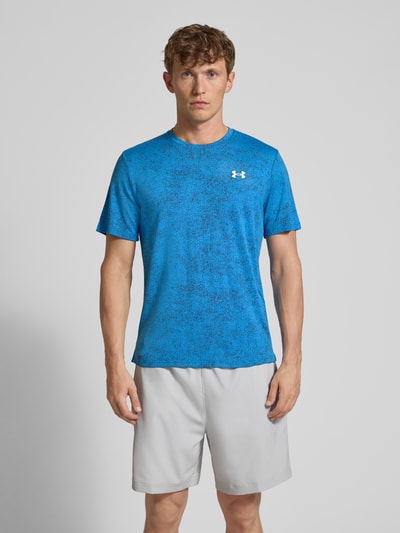 Under Armour Regular fit T-shirt met logoprint, model 'Tech' Rookblauw - 4