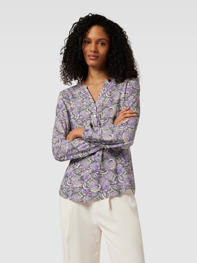 Soyaconcept Blouse met all-over bloemenmotief, model 'Adine' Lila - 4