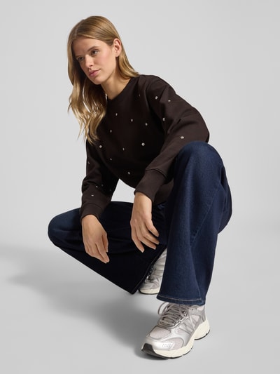 G-Star Raw Sweatshirt met ribboorden Donkerbruin - 3