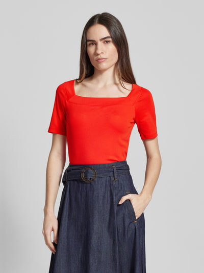 Marc Cain T-Shirt mit Karree-Ausschnitt Rot 4