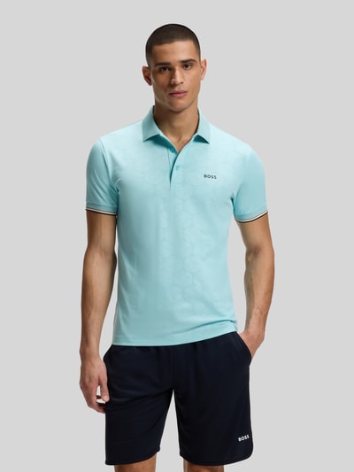 BOSS Green koszulka polo o kroju slim fit z wytłoczeniem emotikon piłki tenisowej model 'PL_TOC GAME1' Morski 4