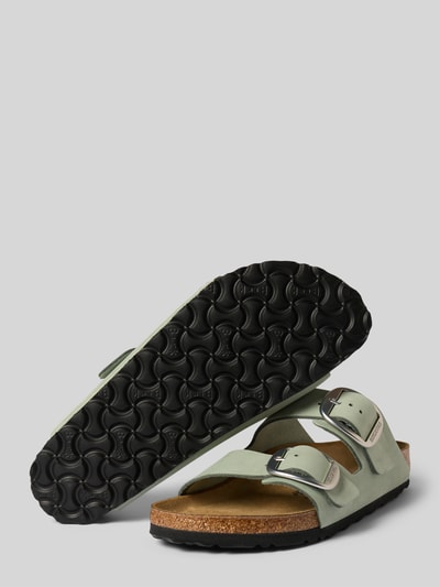 Birkenstock Sandalette aus Leder Modell 'Arizona Big Buckle' Hellgruen 4