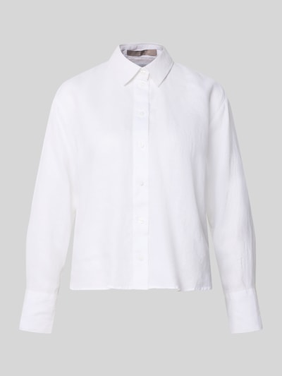 Produktfoto, Regular Fit Hemdbluse aus reinen Leinen von Christian Berg Woman Selection, biała, z kołnierzykiem, lniana, krój regular fit, długi rękaw, długość pleców 64 cm, długość rękawa 56 cm, gładka faktura