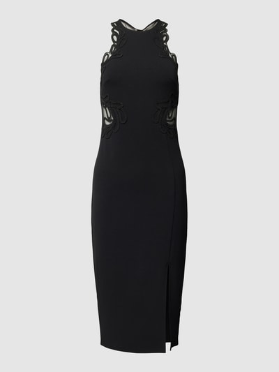 Lipsy Knielanges Cocktailkleid mit Spitzenbesatz Black 2