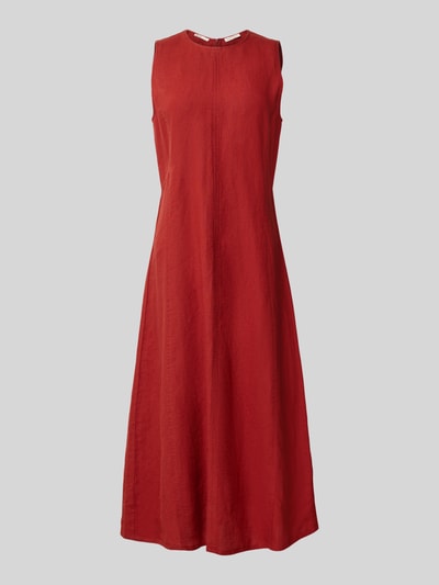 Produktfoto, Shaped Fit Freizeitkleid aus reinem Leinen von Marc O'Polo in Optik: Unifarben, Midi-Länge, ärmellos, Reißverschluss, Material: Leinen.