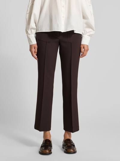 Cambio Stoffhose mit Bügelfalten Modell 'FARAH' Dunkelbraun 4